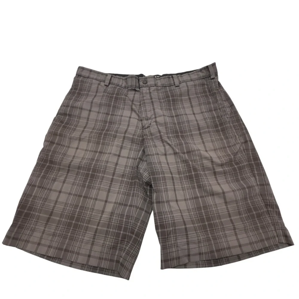 Nike Golf Shorts Men 38 Grey Plaid Tour Performance Dri-FIT Activewear